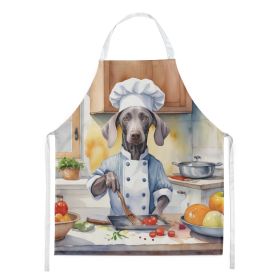 Weimaraner The Chef Apron Cooking Kitchen Server Baking Crafts Gardening for Adult Women Men, Unisex, Large, Multicolor