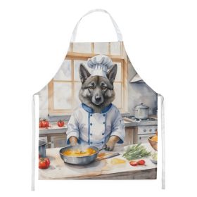 Norwegian Elkhound The Chef Apron Cooking Kitchen Server Baking Crafts Gardening for Adult Women Men, Unisex, Large, Multicolor