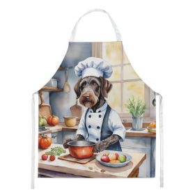 German Wirehaired Pointer The Chef Apron Cooking Kitchen Server Baking Crafts Gardening for Adult Women Men, Unisex, Large, Multicolor