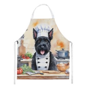 Scottish Terrier The Chef Apron Cooking Kitchen Server Baking Crafts Gardening for Adult Women Men, Unisex, Large, Multicolor