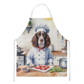 English Springer Spaniel The Chef Apron Cooking Kitchen Server Baking Crafts Gardening for Adult Women Men, Unisex, Large, Multicolor