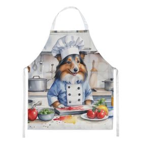 Sheltie The Chef Apron Cooking Kitchen Server Baking Crafts Gardening for Adult Women Men, Unisex, Large, Multicolor