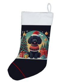 Black Toy Poodle Christmas Christmas Stocking Fireplace Hanging Stockings Christmas Season Party Decor Family Holiday Decorations