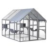 Wooden Cat Catio, Outdoor Large Cat Enclosure, Cat Playpen with Platforms, Sunshine Boards, Bridges, Condos, Grey