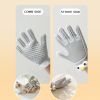 2 In 1 Pet Grooming Gloves For Dogs And Cats, Pet Fur Remover Gloves, Grooming Brush For Shedding, Massage, Hair Remover Mitt, Fur Cleaner For Couch