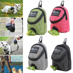 Pet Dog treat pouch Portable Multifunction Dog training bag Outdoor Travel Dog Poop Bag Dispenser Durable Pet accessories (Color: Rose red)