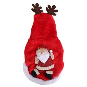 Pet Christmas Clothes Santa Claus Reindeer Antlers Costume Winter Outfit New Year Coat (size: M)