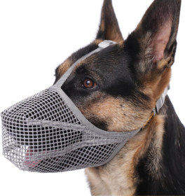 Dog Muzzle, Soft Mesh Covered Muzzles for Small Medium Large Dogs (Color: Grey, size: M)