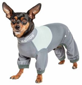 Dog Helios 'Tail Runner' Lightweight 4-Way-Stretch Breathable Full Bodied Performance Dog Track Suit (Color: Grey, size: small)