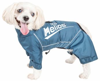 Dog Helios 'Hurricanine' Waterproof And Reflective Full Body Dog Coat Jacket W/ Heat Reflective Technology (Color: Blue, size: large)