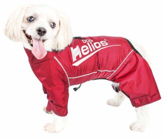 Dog Helios 'Hurricanine' Waterproof And Reflective Full Body Dog Coat Jacket W/ Heat Reflective Technology (Color: Red, size: X-Small)