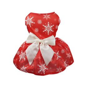 Christmas Pet Clothing Vest Skirt Christmas Print Matching Pet Dog Clothing For Small & Medium Dogs (Color: Red, size: M)