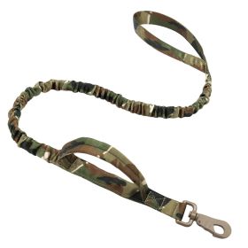 k9 leash; Bungee Dog Leash Tactical Dog Leash Nylon Adjustable Tactical Leash for Dogs Quick Release Military Dog Leash with 2 Control Handle; Bungee (Specifications (length * width): 100-150cm, colour: Cp camouflage)