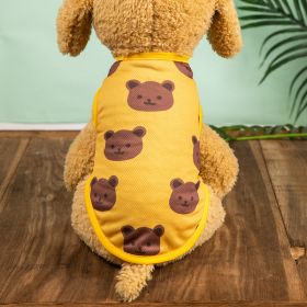 Pet Clothes; Summer New Pet Dog Clothes Thin Vest Bird's Eye Printing; Pet Clothes For Dogs And Cats (Color: Yellow, size: XXL)